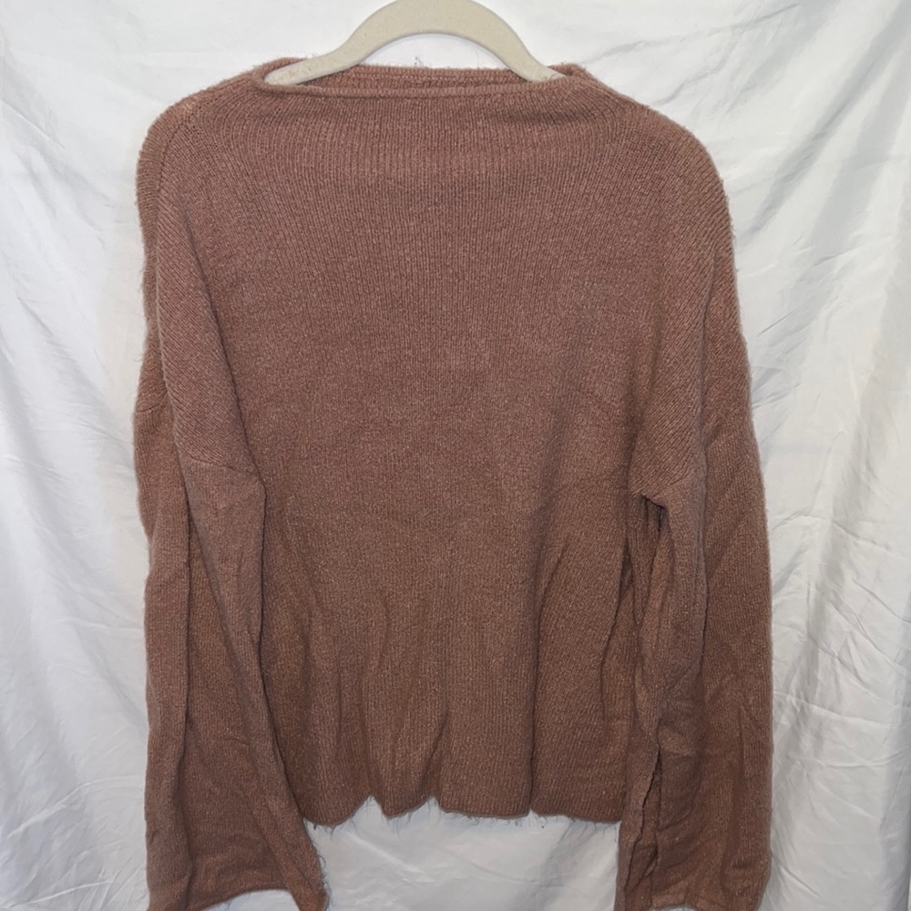 Nude pink big slit sleeve sweater